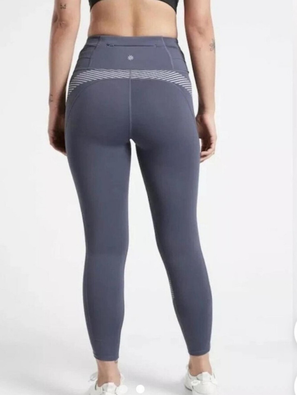 Lululemon Athleta Allyson Felix Navy and Black Performance Leggings